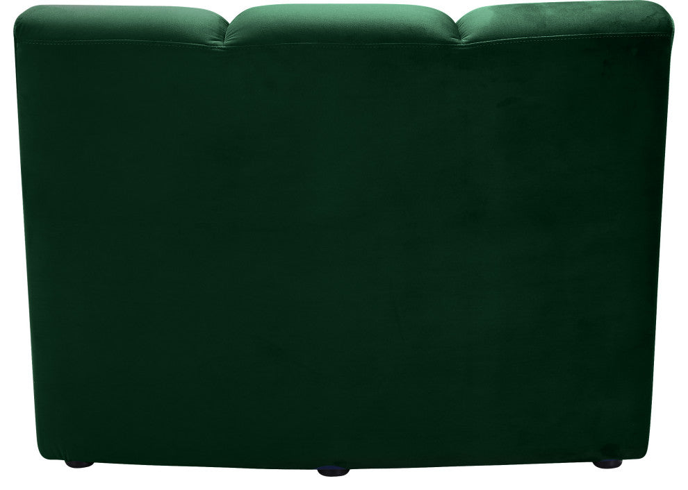 Infinity Channel Tufted Velvet Modular Chair, Green, 1 Piece
