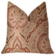 Enchanted Prairie Red and Beige Luxury Throw Pillow, 20"x36" King