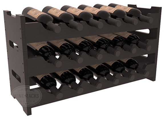 18-Bottle Mini Scalloped Wine Rack Pine, Black + Satin