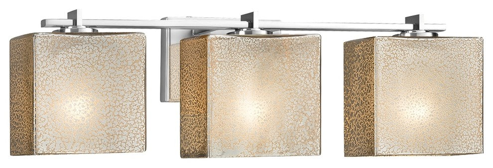 Fusion Era 3-Light Bath Bar, Rectangle, Chrome, Mercury, LED