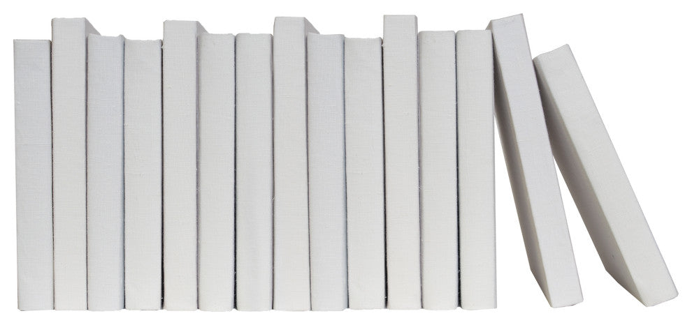 Decorative Books - Sand Oversized Linen Wrapped - Off White Books By The Foot