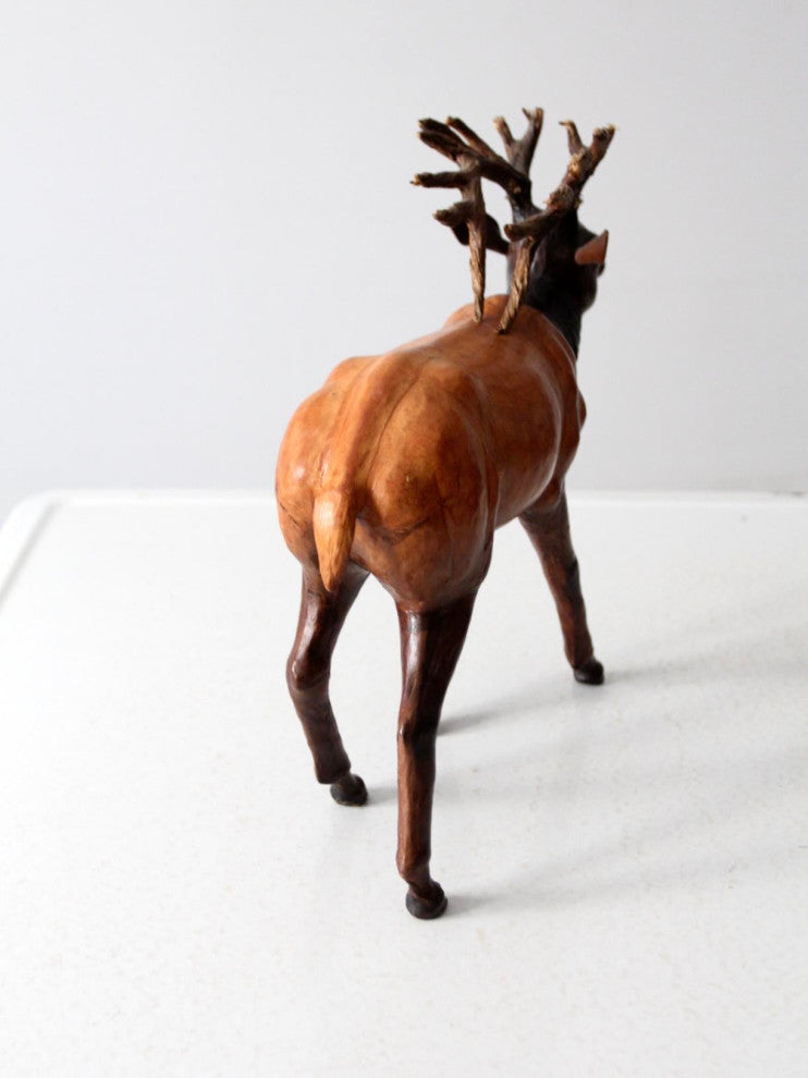 Consigned, Vintage Leather Reindeer Sculpture