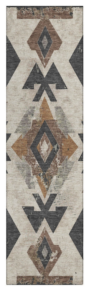 Machine Washable Indoor/Outdoor Chantille ACN1882 Beige 2'3" x 7'6" Runner Rug