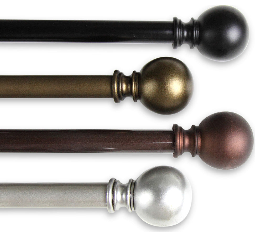 Luna Curtain Rod, Satin Nickel, 48"-84"