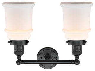 Canton 2-Light Bath Vanity-Light, Matte Black, Matte White