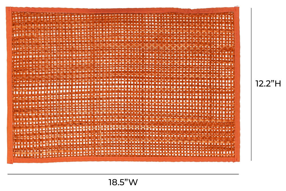 Peele Seagrass Placemat - Set of 4, Terracotta