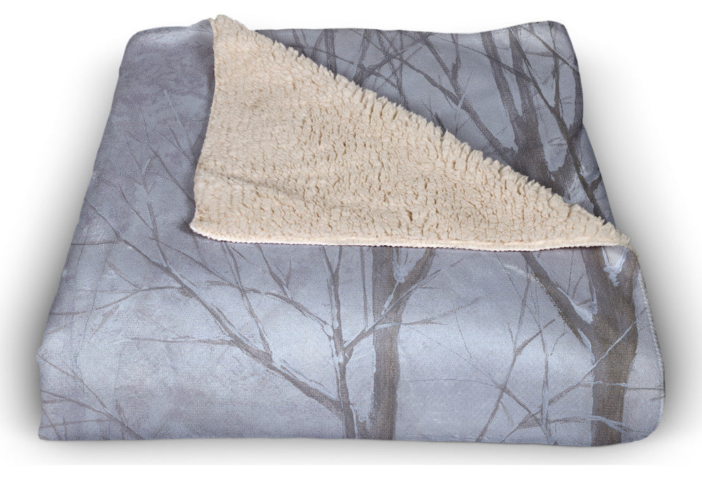 Snowy Church 50x60 Sherpa Fleece Blanket