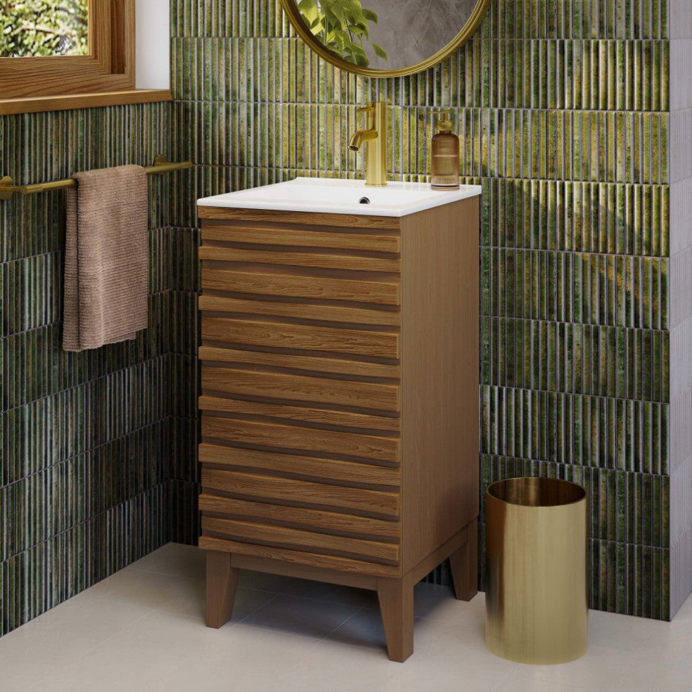 Cascade 18" Bathroom Vanity, Walnut