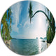 Tropical Beach Panorama, Photography Round Wall Art, 11"