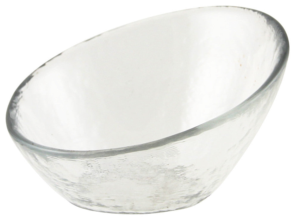 3" Hammered Glass Angled Bowls, Set of 6