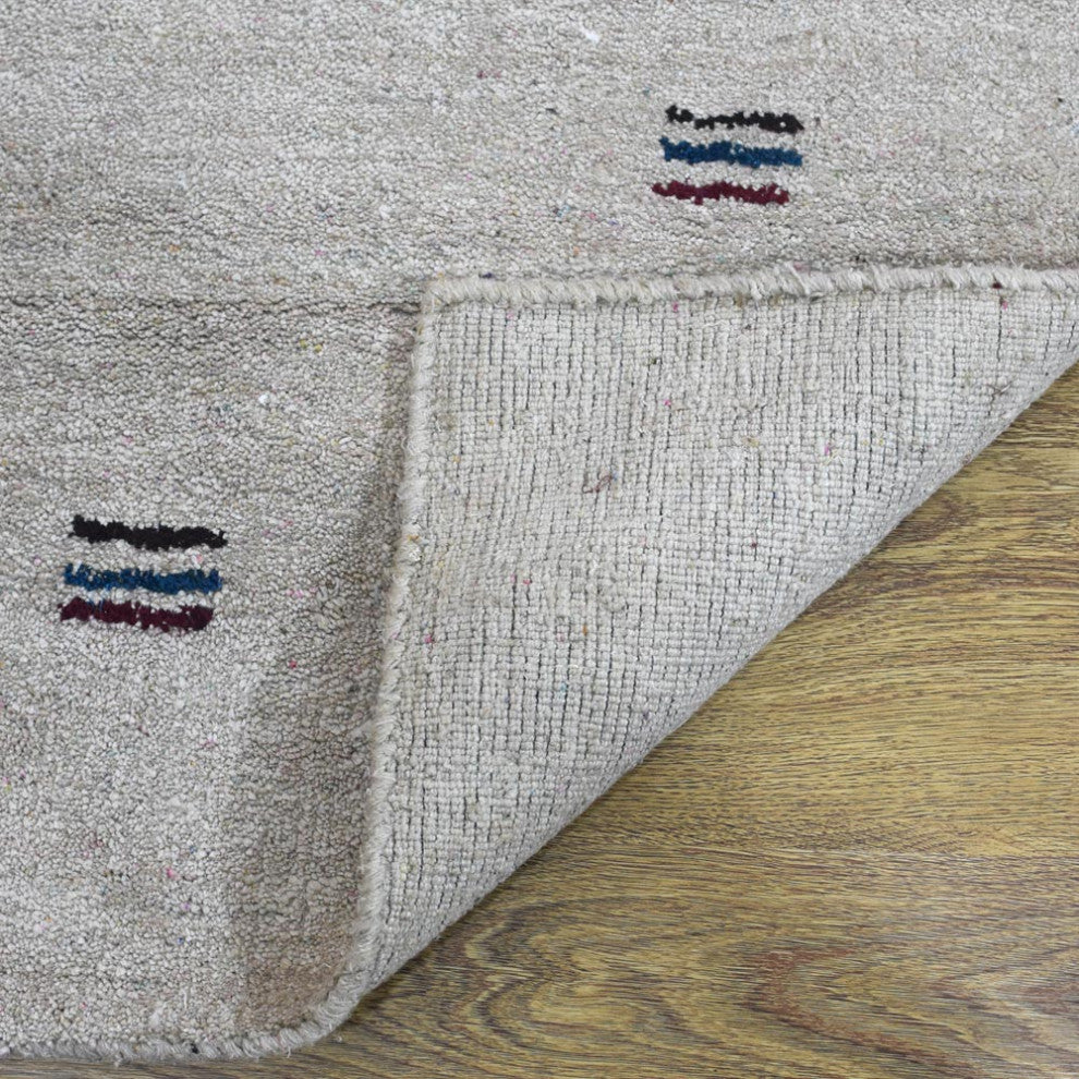 Hand Knotted Loom Silk Mix Area Rugs Contemporary Beige