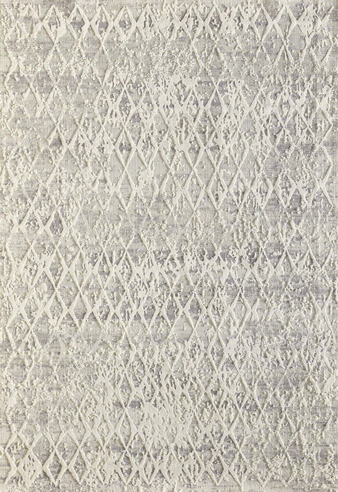Quartz 27039-111 Area Rug, Ivory And Silver, 2'2"x7'7" Runner