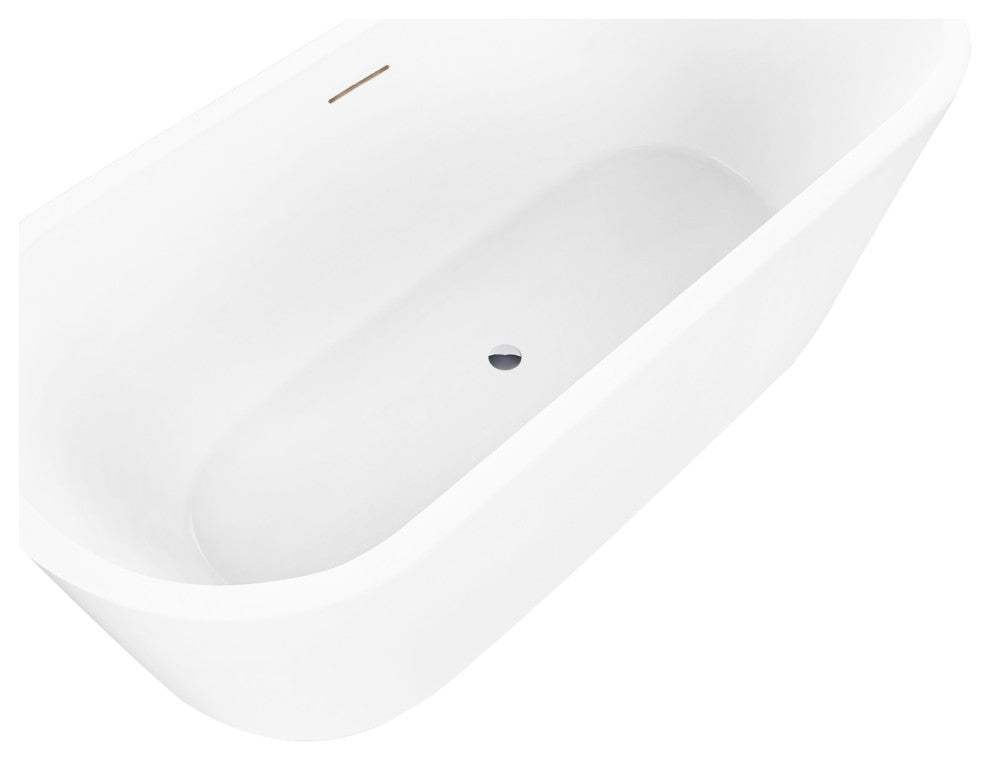 Freestanding Acrylic Bathtub, White/Integrated Overflow, 59"