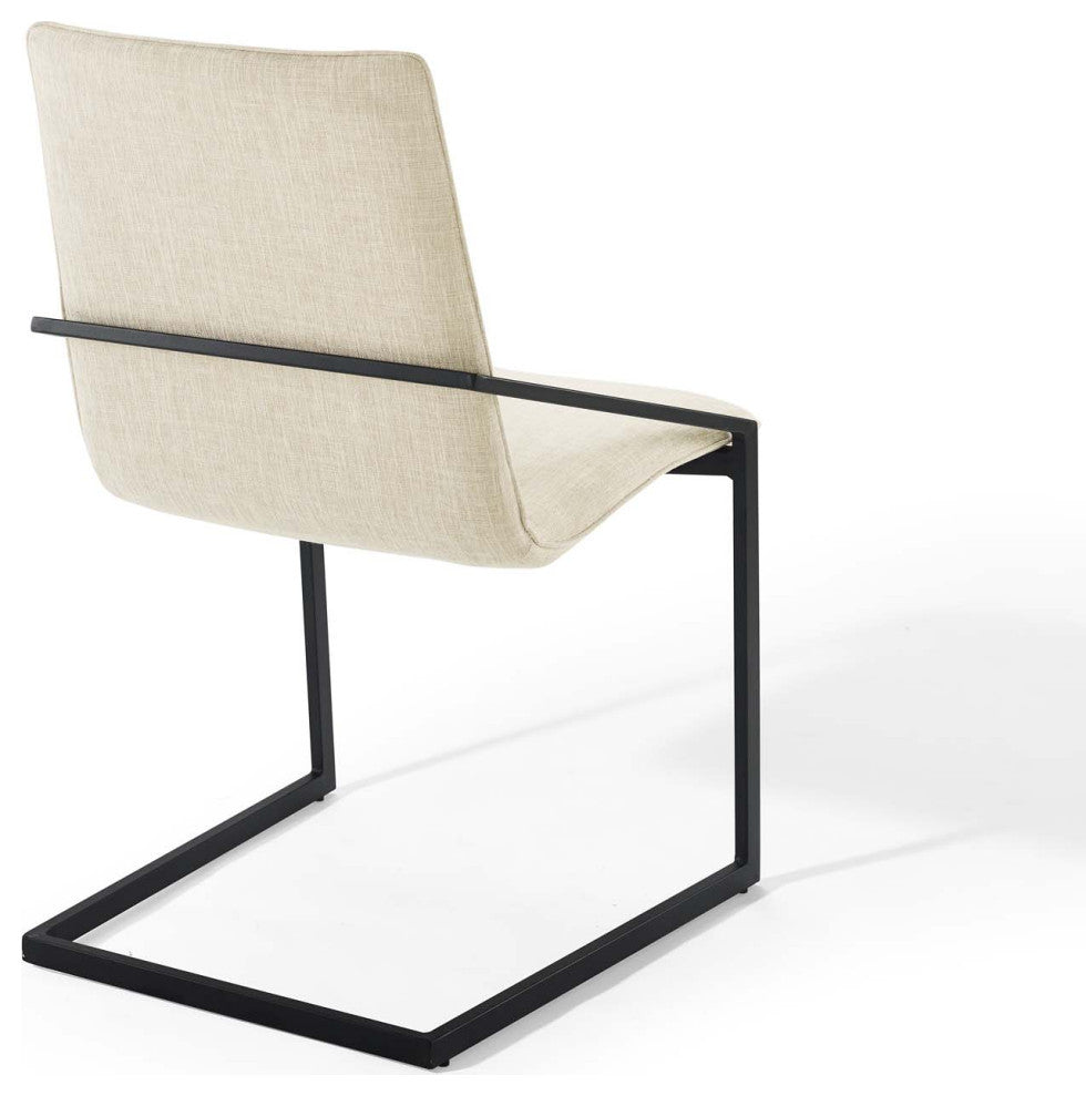 Pitch Upholstered Fabric Dining Armchair, Black Beige