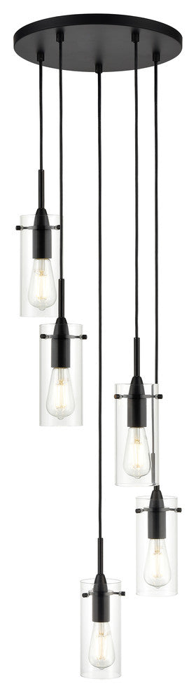 Effimero 5-Light Cluster Pendant, Black