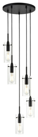 Effimero 5-Light Cluster Pendant, Black