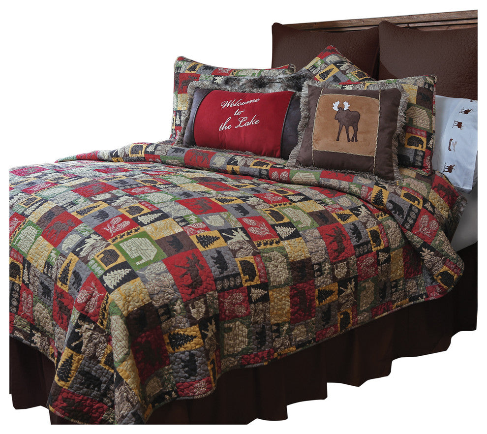 Cabin In The Woods 5-Piece Quilt Bedding Set, Queen