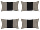 Set of 4 Tan Houndstooth Lumbar Pillow Covers