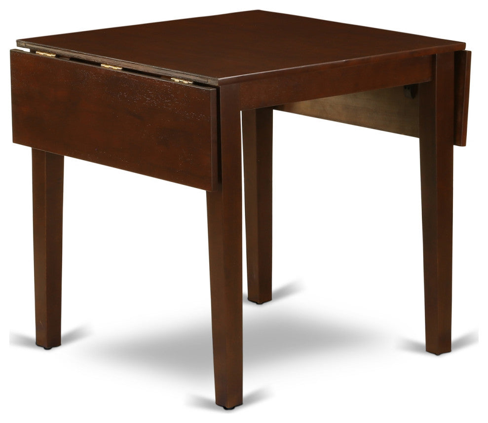Dining Set 5 Pc- 4 Chairs, Table, Mahogany Finish Solid Wood Chair Seat