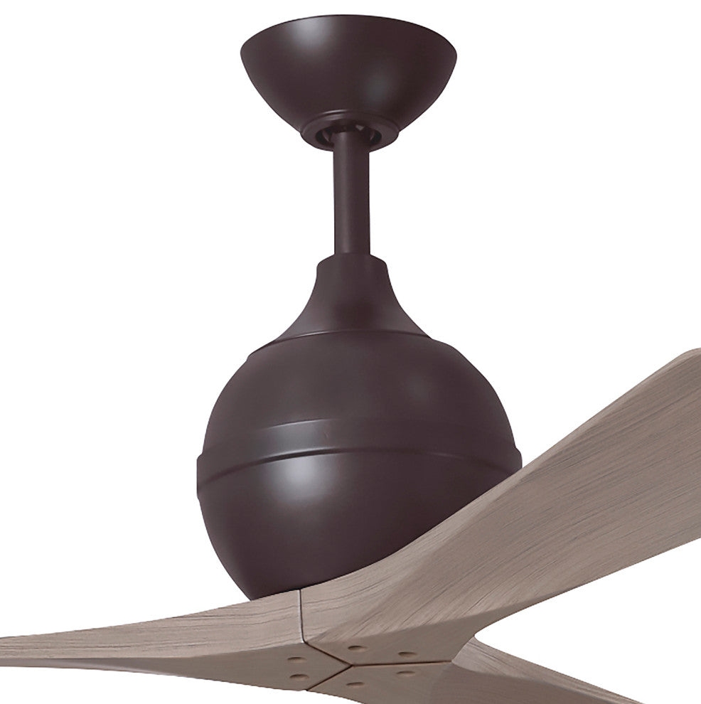 Irene-3 Paddle Fan, Textured Bronze, 42", Gray Ash Blades