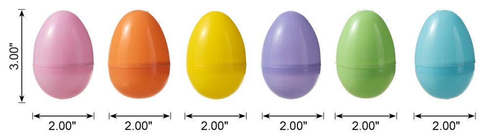 3"H Easter Plastic Fillable Eggs, 60-Pack
