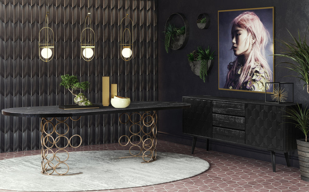 Valentina Brass Dining Table