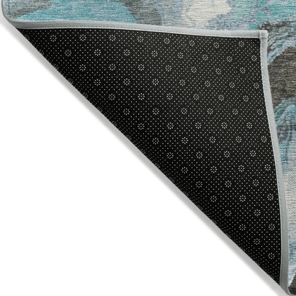 Machine Washable Indoor/Outdoor Chantille ACN1908 Teal 2'3" x 7'6" Runner Rug