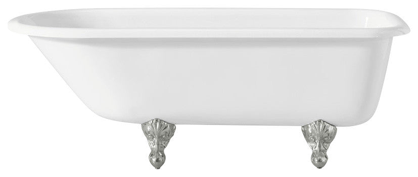 Cheviot Products Cast Iron Bathtub With Continuous Rolled Rim, Chrome
