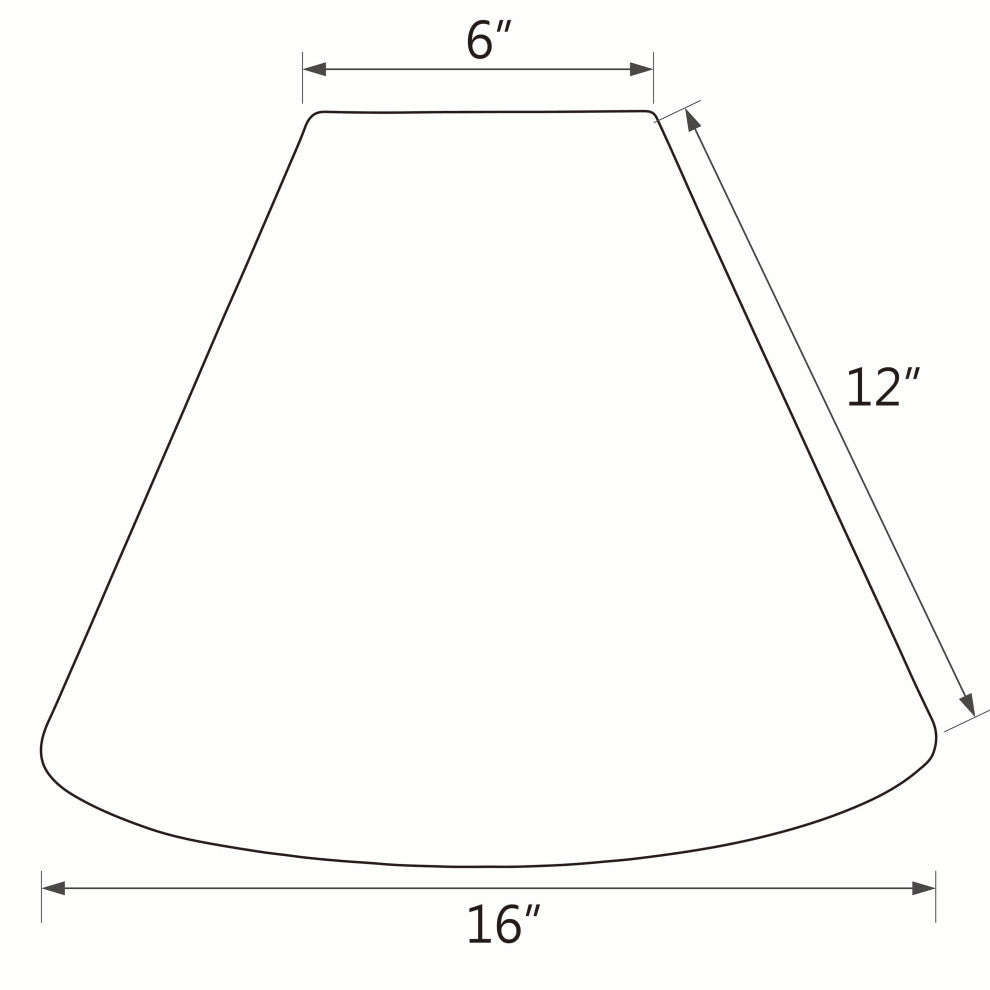 32031 Hardback Empire Shape Spider Lamp Shade, Off White, 16" wide, 6"x16"x12"