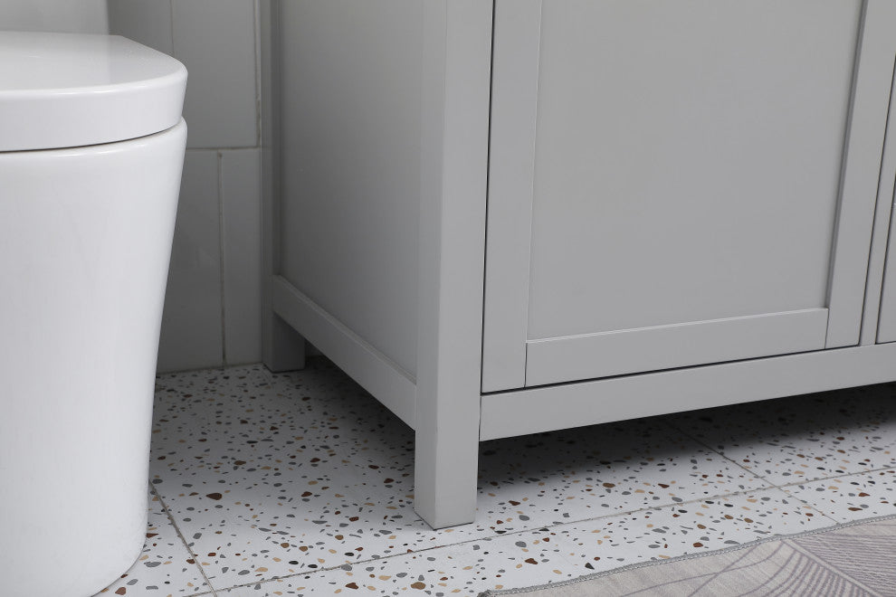 60" Double Bathroom Vanity, Grey