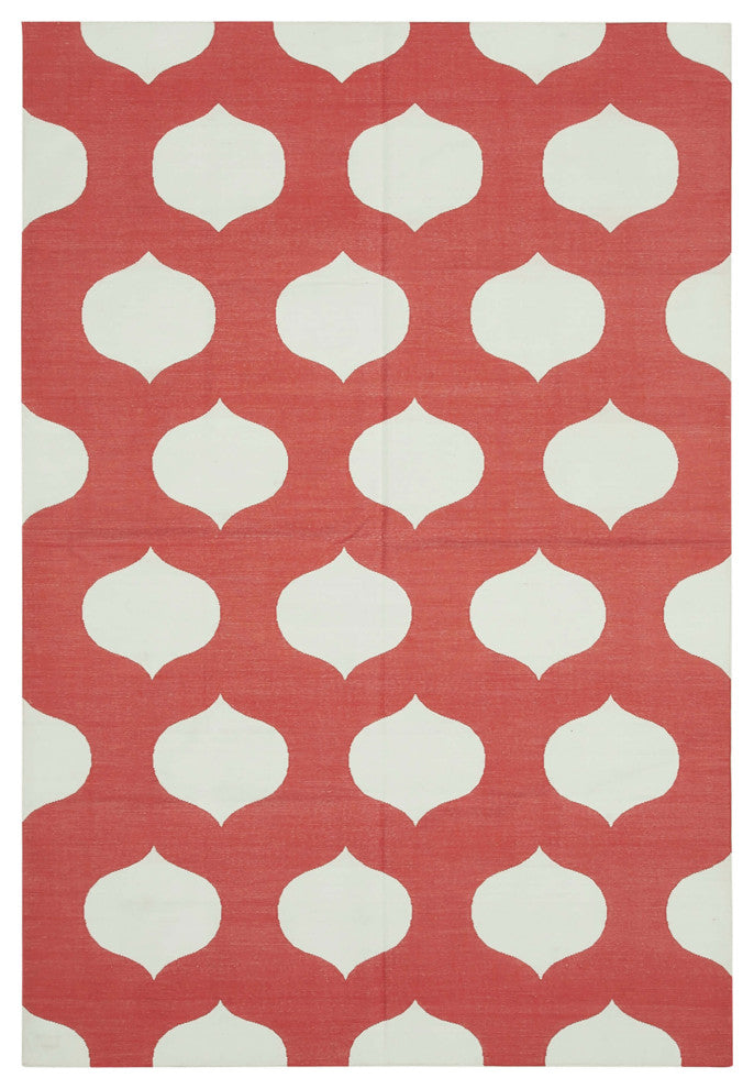 Rug N Carpet - Handmade Wool 6' 1'' x 8' 10'' Flatweave Dhurrie Kilim Rug