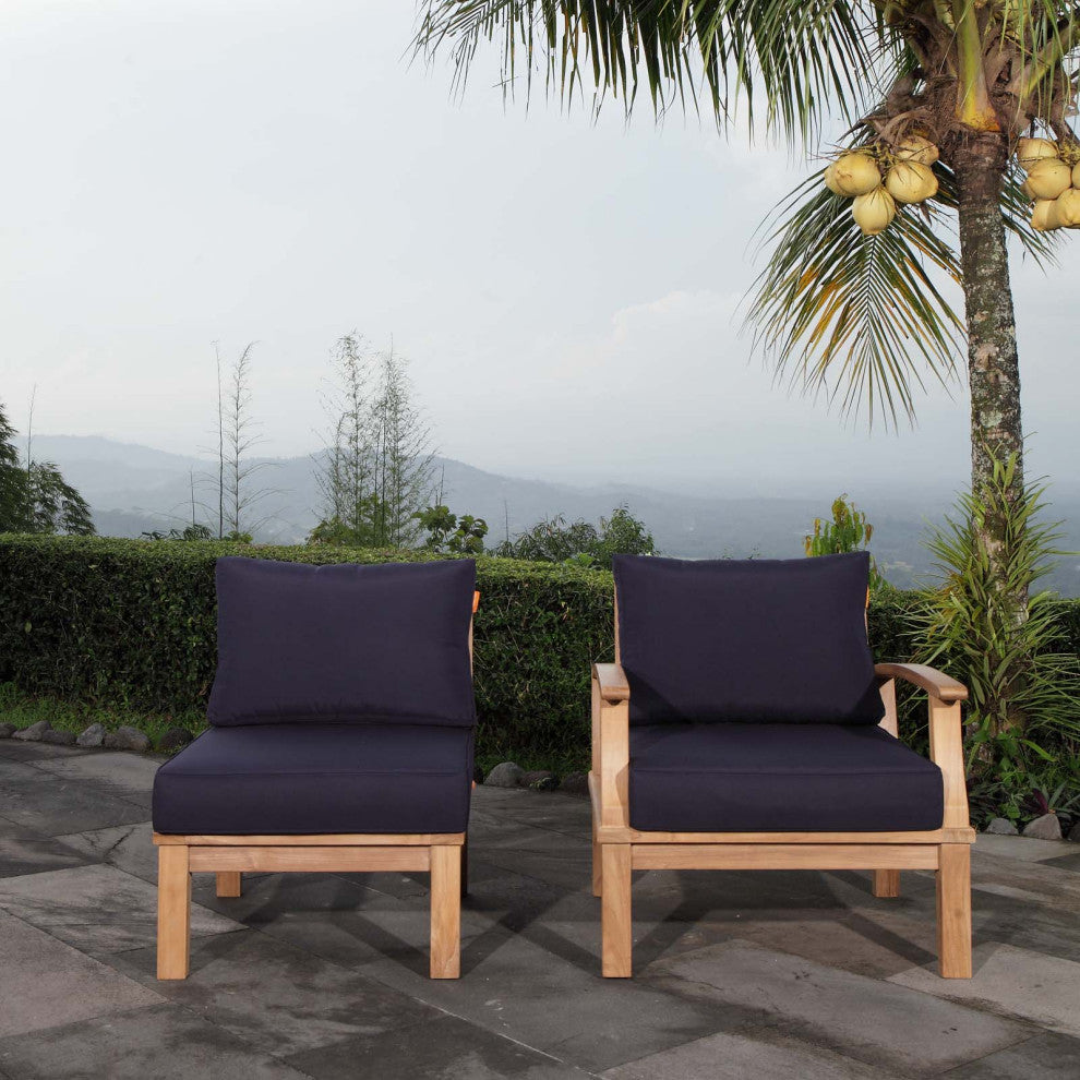 Navy Marina 2 Piece Outdoor Patio Teak Set
