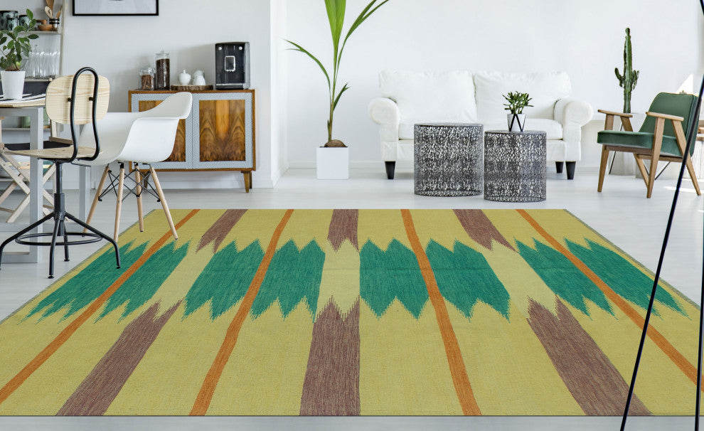 Winchester Kilim Emirhan Gold/Purple Rug, 7'0x9'10