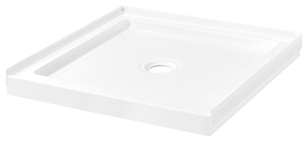 Ove Decors Erika Shower Base Rectangle, White, 36"x36", Center Drain