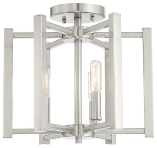 Benson 3-Light Semi-Flush, Satin Nickel