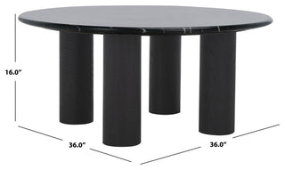 Safavieh Couture Tylee Round Marble Coffee Table, Black