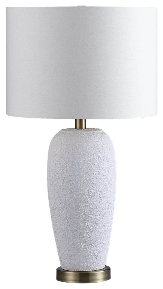 Nissa 17" Table Lamp with Drum Shade, Matte White