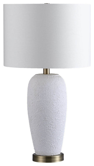 Nissa 17" Table Lamp with Drum Shade, Matte White