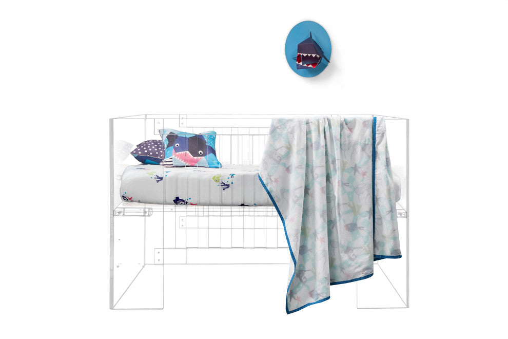 Nursery Works Oceanography Organic Cotton Percale Sheet Sea Animals