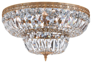 Richmond 6-Light Clear Hand Cut Brass Flush Mount