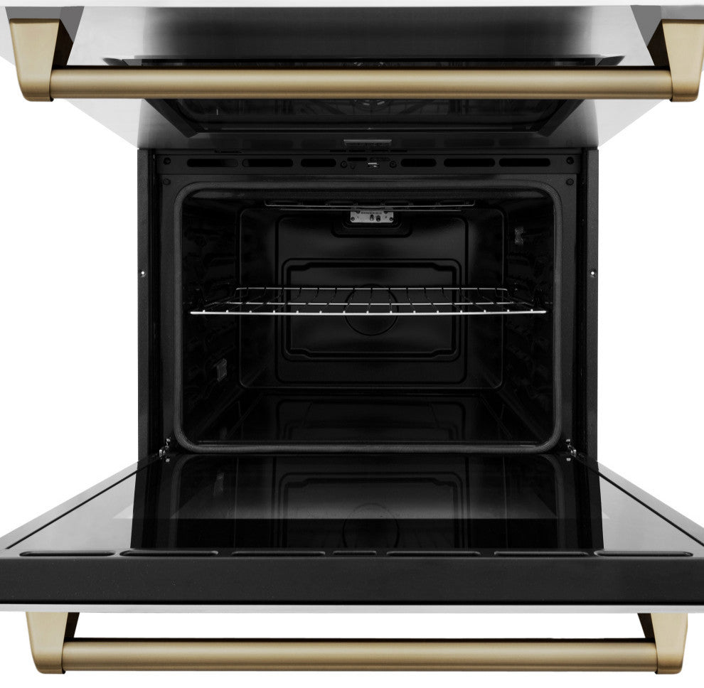 ZLINE Stainless Steel Double Wall Oven With Champagne Bronze, AWDZ-30-CB