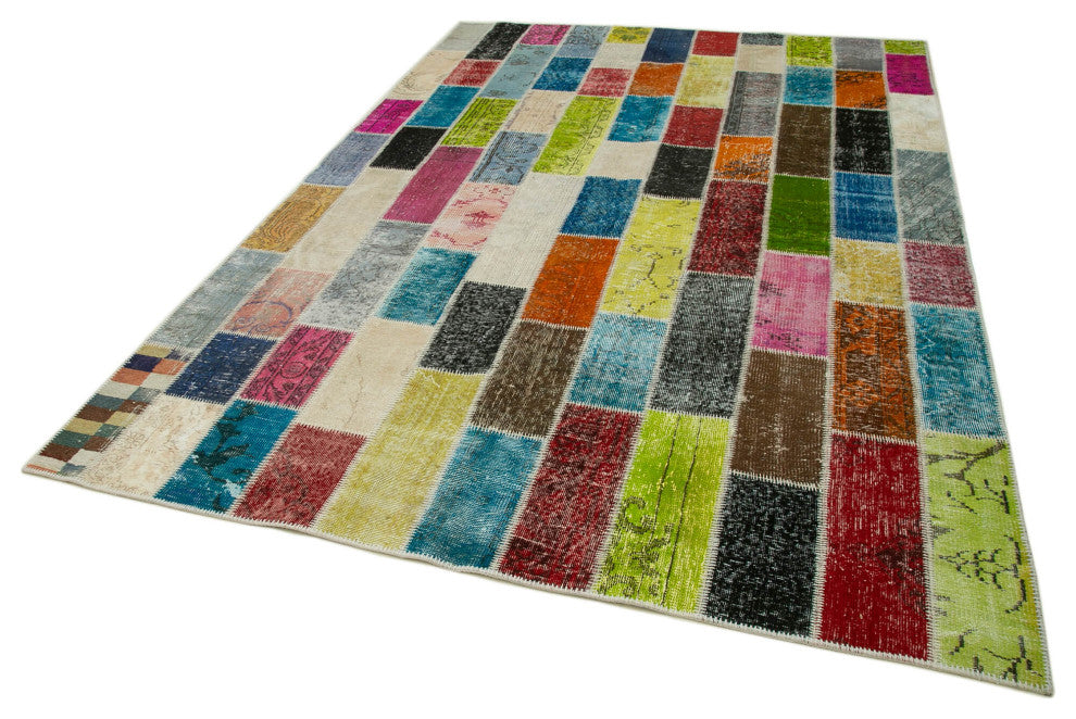 Rug N Carpet - Handmade Anatolian 6' 8" x 10' 0" Wool Patchwork Area Rug