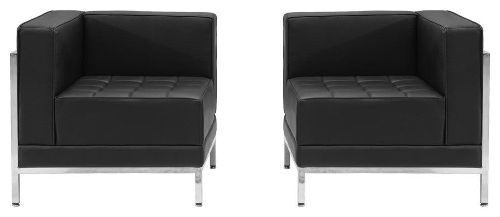 Hercules Imagination Series Black Leather 2-Piece Corner Chair Set