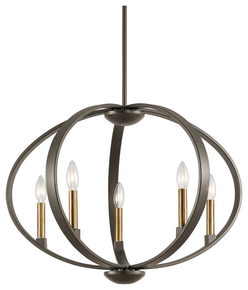Chandelier Pendant 5-Light, Olde Bronze