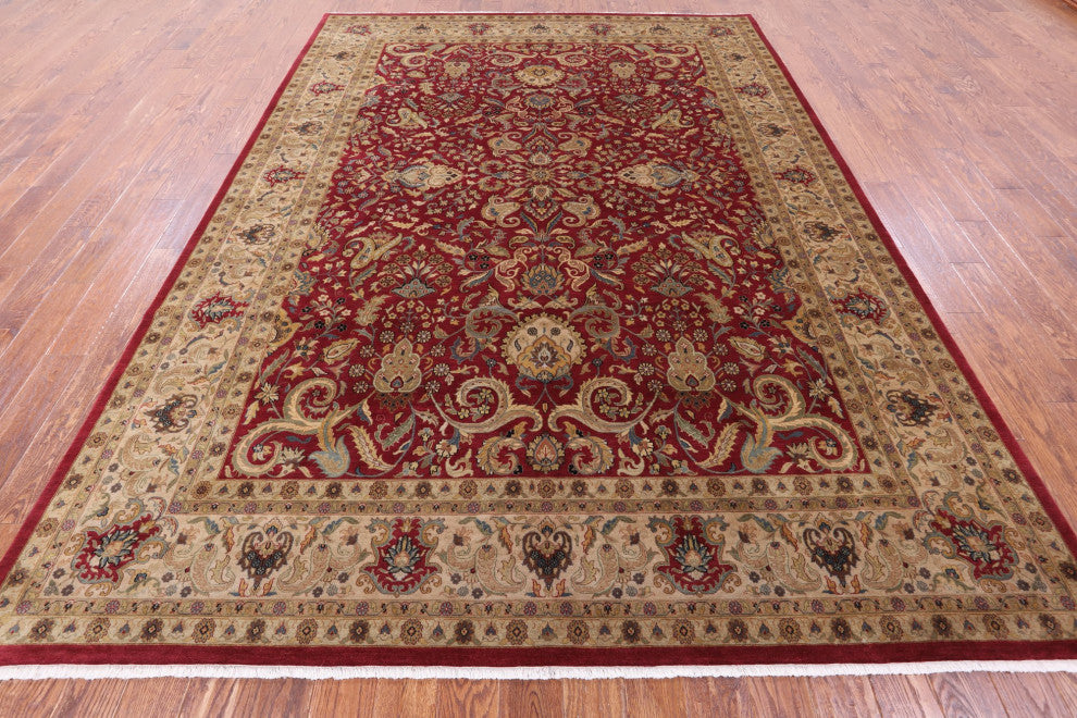 Persian Tabriz Hand-Knotted Wool Rug 8' 4" X 11' 7" - Q12137