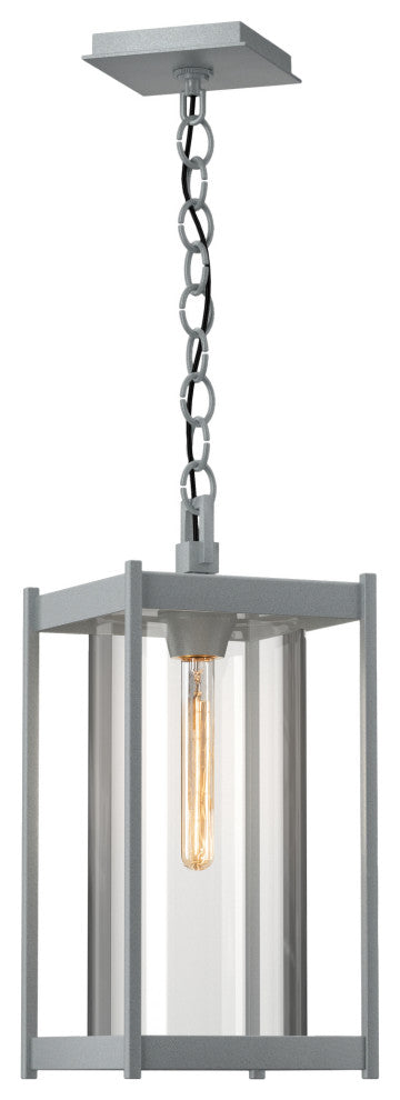 Cela Large Outdoor Lantern Coastal Burnished Steel Finish, Clear Glass