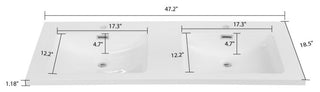48" Solid Surface Resin Streamline K-1203-DBL-48 Vanity Top