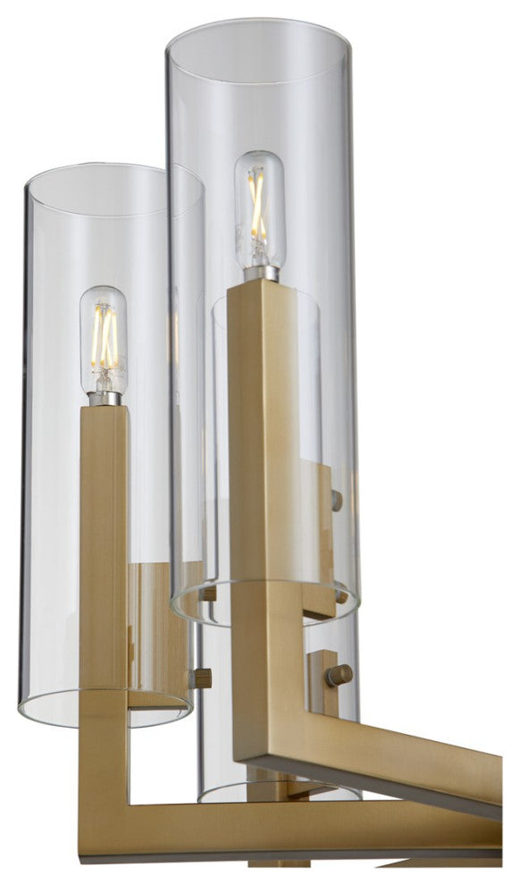 Quorum Harbin 8-Light Chandelier 6277-8-80, Aged Brass