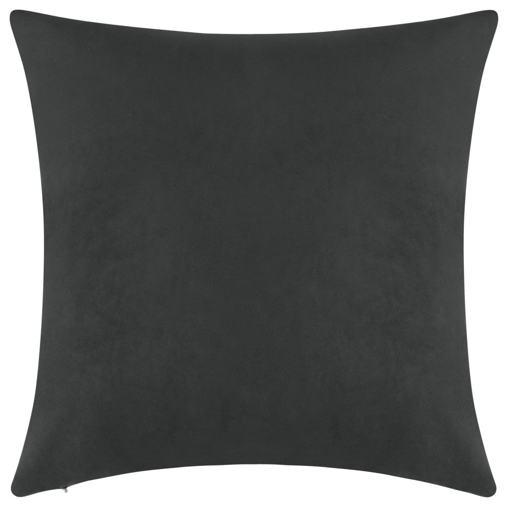 Delara Set of 1 Velvet 20x20", Cushion Cover, Rifle Grey, Pillow Cover Only