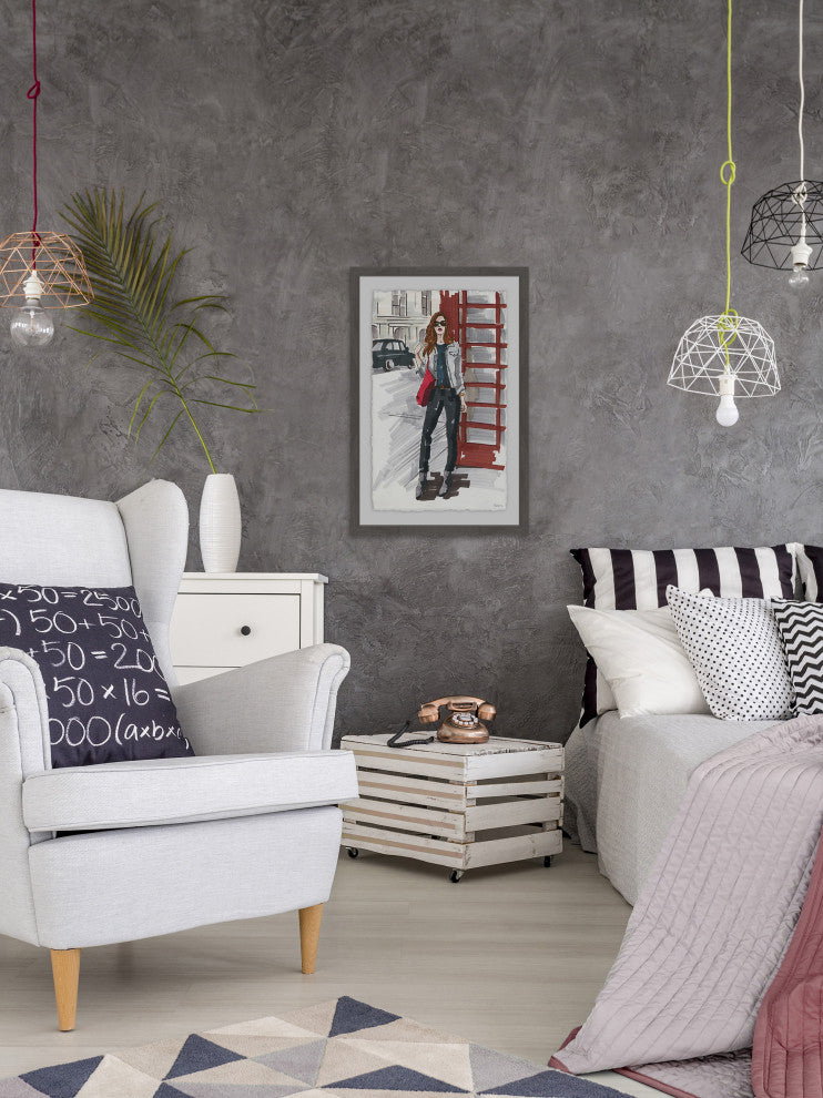 "Payphone Chic" Framed Painting Print, 24"x36"